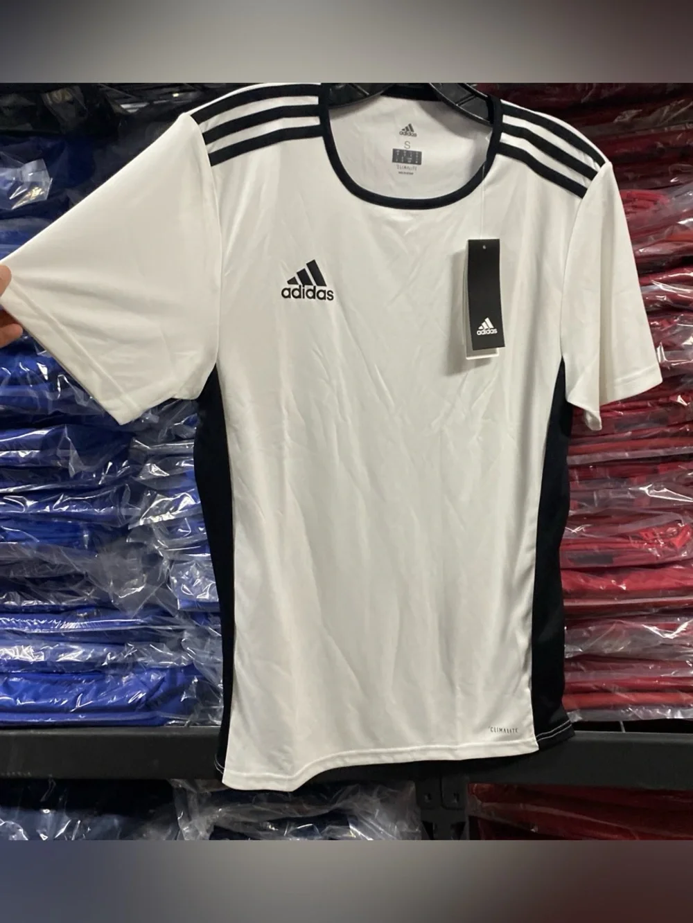 Adidas Entrada 18 Soccer Jersey NWT Men’s Small White Black Climalite NWT CD8438 - Picture 4 of 10